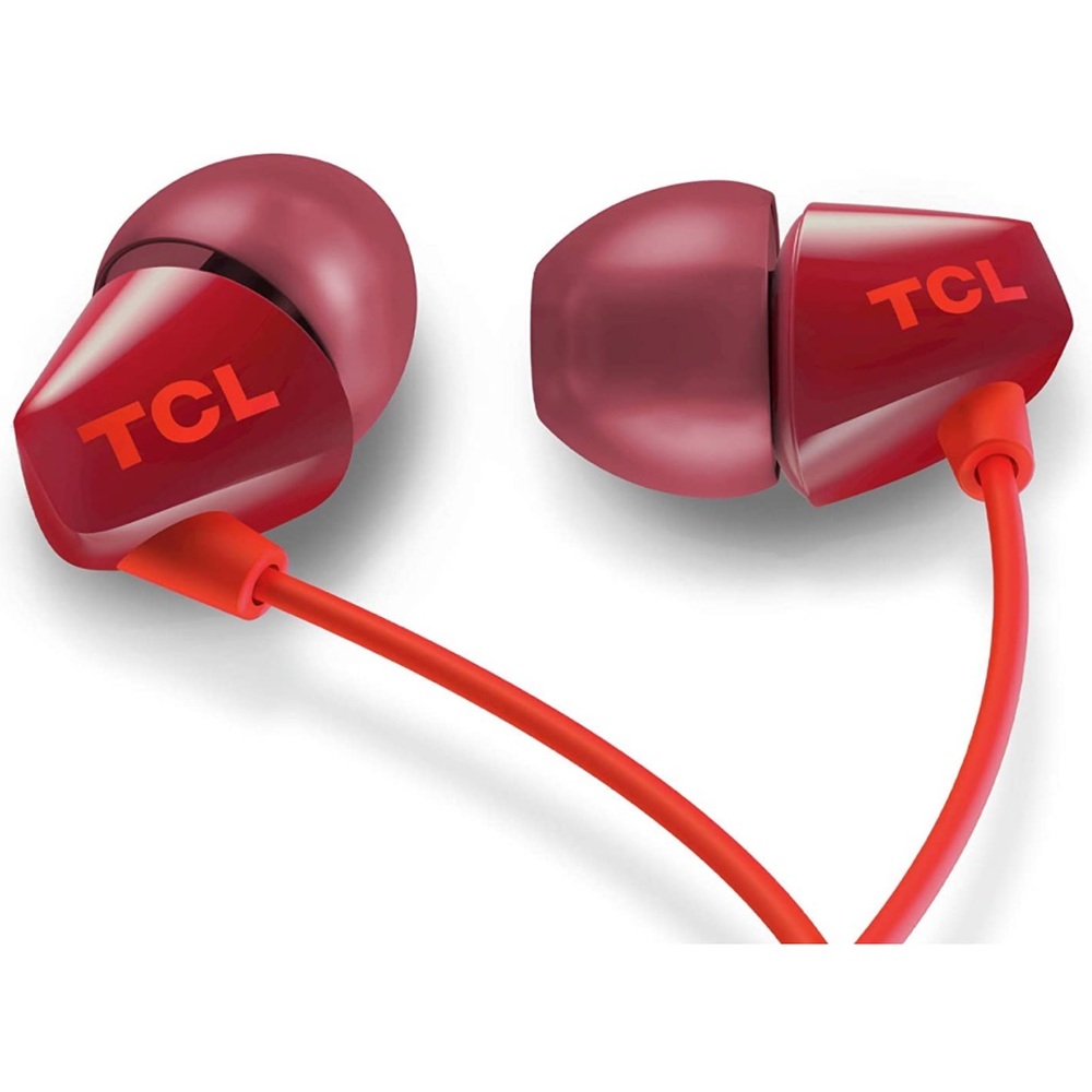 NWT TCL SOCL Wired Headphones in Red with Mic